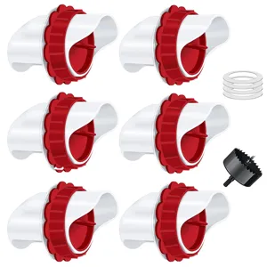 Chicken feeder ports set with hole saw and washers for poultry DIY auto feeding system parts