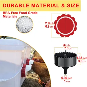 Automatic chicken duck feeder kit rainproof port hole saw durable food grade plastic