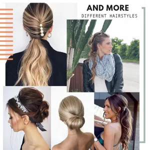 Banana hair clip and styling tools showcasing various elegant hairstyles for daily wear.