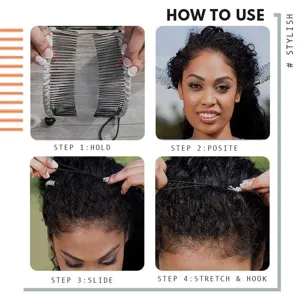 Double comb banana hair clip for quick and easy styling, secure stretchable band design.