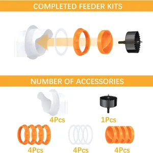 Third generation automatic chicken feeder kit parts set with hole saw and rainproof components