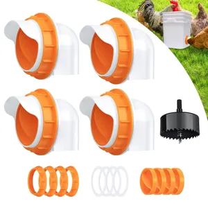Automatic Chicken Feeder Poultry Feeding Port Kit Rainproof Weatherproof Chicken Duck Feeder DIY Gravity Feed Kit