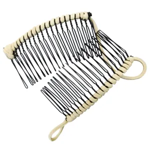 Double stretch banana hair comb elastic magic clip black metal teeth styling tool for women