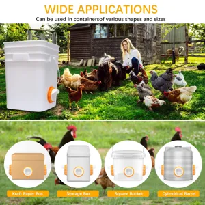Automatic chicken feeder port rainproof poultry feeding bucket for various containers