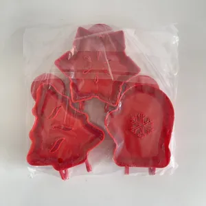 Christmas cookie molds set red plastic pie crust pastry baking tools festive kitchen