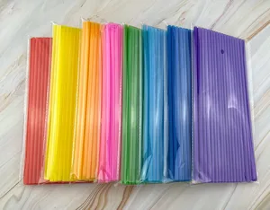 Cannucce da bevanda in plastica usa e getta colorate set di tubi arcobaleno per feste DIY