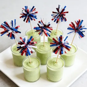 Independence day tinsel toothpick cake topper patriotic fireworks party decorative fruit pick.