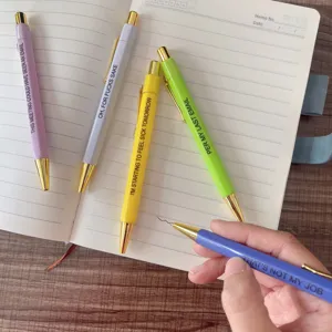 Funny quote ballpoint pens set novelty office stationery metal retractable pens gift pack