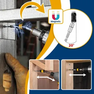 Universal Magnetic Screw Drill Tip Carbon Steel 20 Degree Pivoting Bit Holder Flexible Extension Rod Hand Tools