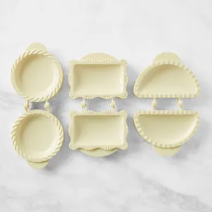 Classic mini hand pie molds set featuring round, rectangular and semi-circular shapes.
