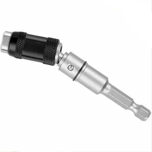 Close-up detail of the magnetic pivoting screwdriver bit holder for flexible drilling tasks.