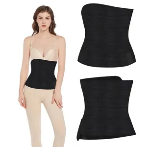 Detailed view of the black elastic waist trainer wrap showing compression bandage fabric construction.