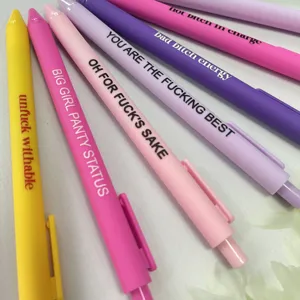 Lustiges Zitat Gelstift Set bunte einziehbare Kugelschreiber mit humorvollen Slogans Pack