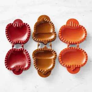 Fall hand pie molds set, three shaped pastry pocket makers for baking apple, acorn and pumpkin.