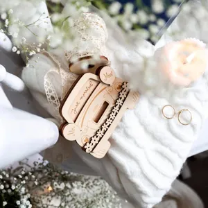 Wooden wedding car money clip, romantic wooden craft gift for wedding decor and money holder.