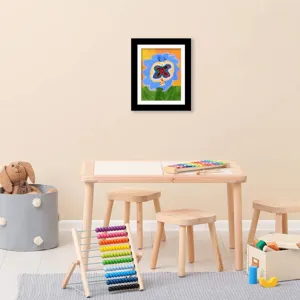 Kids art frame for children drawing display, wooden storage picture frame for A4 artwork.
