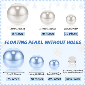 Floating pearls vase fillers set without holes for holiday table centerpieces home decor