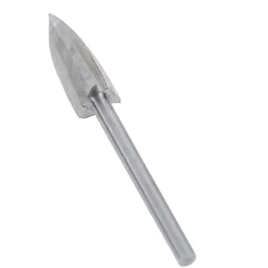 Woodworking engraving milling cutter detail shot, high speed steel three-edge cutting burr.
