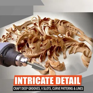 Woodworking High Speed Steel Rotary Burr Detail Carving Milling Cutter for Deep Grooves