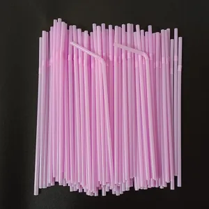 Wegwerp plastic drinkrietjes 21 cm kleurrijk buigbaar flexibel voor sap 100 stuks pak