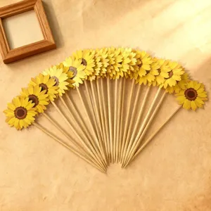 Girasole cupcake toppers stecchi decorativi per la cottura di dolci e decorazione di torte.