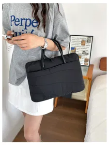 Korean style quilted laptop bag 14 inch slim shockproof notebook sleeve minimalist commute