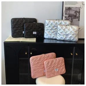 Korean style quilted bow laptop sleeve 13 14 inch portable storage protective cover