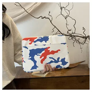 Korean style 13 inch laptop sleeve cute abstract camo computer protective case bag