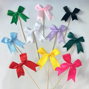 Large dovetail bow cake toppers colorful ribbon baking party dessert decoration party supplies