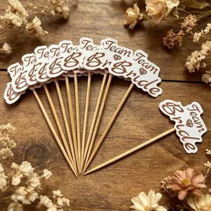 Stecchi per dessert team bride in legno decorazioni per addio al nubilato matrimonio