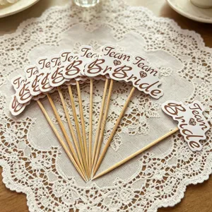 Decorazioni dessert stuzzicadenti Team Bride per addio al nubilato festa di matrimonio.