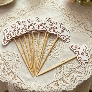 Topper per cupcake Team Bride per addio al nubilato, decorazioni per dolci con bastoncini.