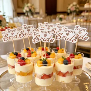 Team Bride set di topper per dolci in carta per addio al nubilato matrimonio decorazione