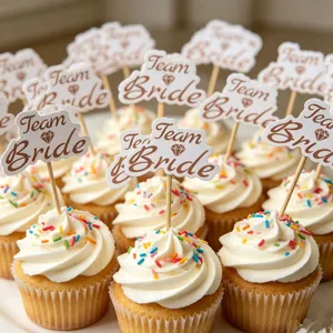 Topper per cupcake Team Bride per addio al nubilato matrimonio festa decorazione dolci.