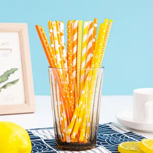 Kleurrijke papieren wegwerprietjes set, milieuvriendelijke rietjes voor feestjes.