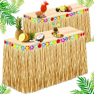 Hawaiian Grass Skirt Table Skirt Tassel Skirt Party Decoration For Luau Tropical Beach Birthday Party Event Decor Props