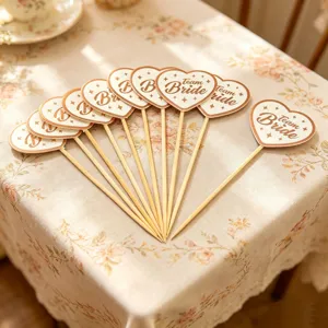 Team Bride cuore cupcake toppers bastoncini di legno addio al nubilato decorazione