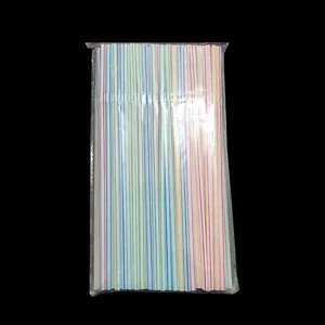 Kleurrijke gestreepte plastic rietjes 21cm flexibele buigbare sap rietjes wegwerp