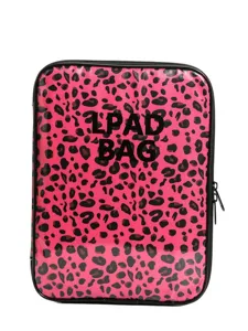 Pink leopard print tablet sleeve zip laptop bag for 11 inch ipad protective case stylish