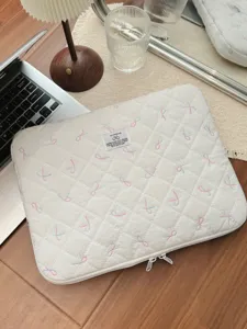 Jolie Housse Ordinateur Portable Matelassée Brodé Nœud Dégradé 11 14 Pouces Tablette