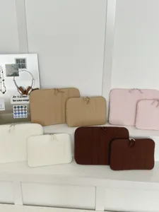 Korean INS style quilted laptop sleeve minimalist stripe tablet storage bag protector case