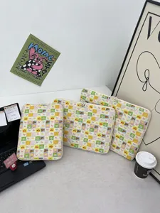 Custodia Trapuntata per Laptop con Fiocco per Tablet Borsetta a Quadretti Carina Conservazione Quotidiana Donna