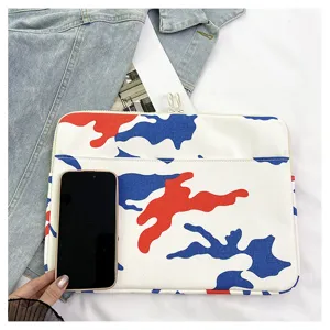 Korean style red blue white camouflage 13 inch laptop sleeve protective bag student computer case