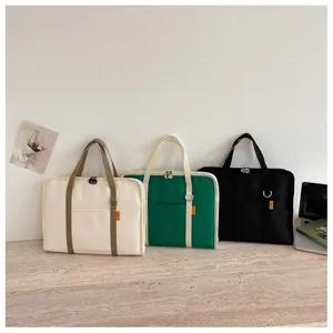 Borsa porta pc in tela minimalista 14 pollici borsa a mano casual da lavoro unisex elegante