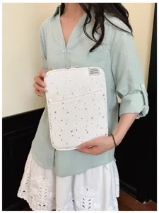 Custodia per tablet stile coreano con stelle, borsa protettiva antiurto per laptop 11/13 pollici