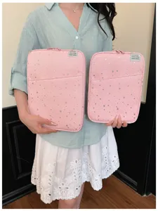 Custodia protettiva per laptop rosa con stelle stile coreano 11 13 pollici borsa per tablet