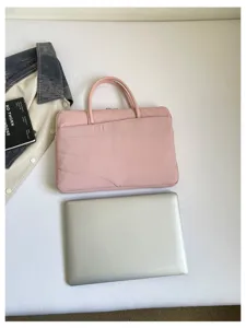 Korean quilted laptop bag 14 inch thin shockproof notebook sleeve minimalist commute