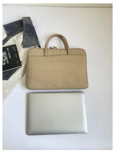 Korean style quilted 14 inch laptop bag thin shockproof protective sleeve minimalist business