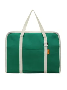 Borsa per laptop in tela verde 14 pollici elegante tote bag per il lavoro quotidiano.