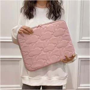 Koreanischer Stil süße Hase gesteppte Laptoptasche 11 13 Zoll tragbare Tablet Schutzhülle